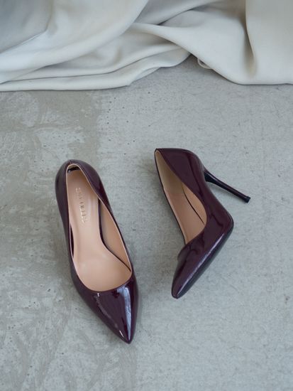 Женские туфли лодочки на шпильке - SHSS1003-010-lak-cher