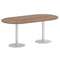 First Стол овальный KSPRG-3 Дуб Табак/Металл Белый 1800*900*750