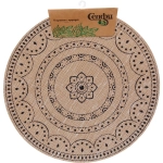 Салфетка на стол 38см плетеная «Афина» черные цветы