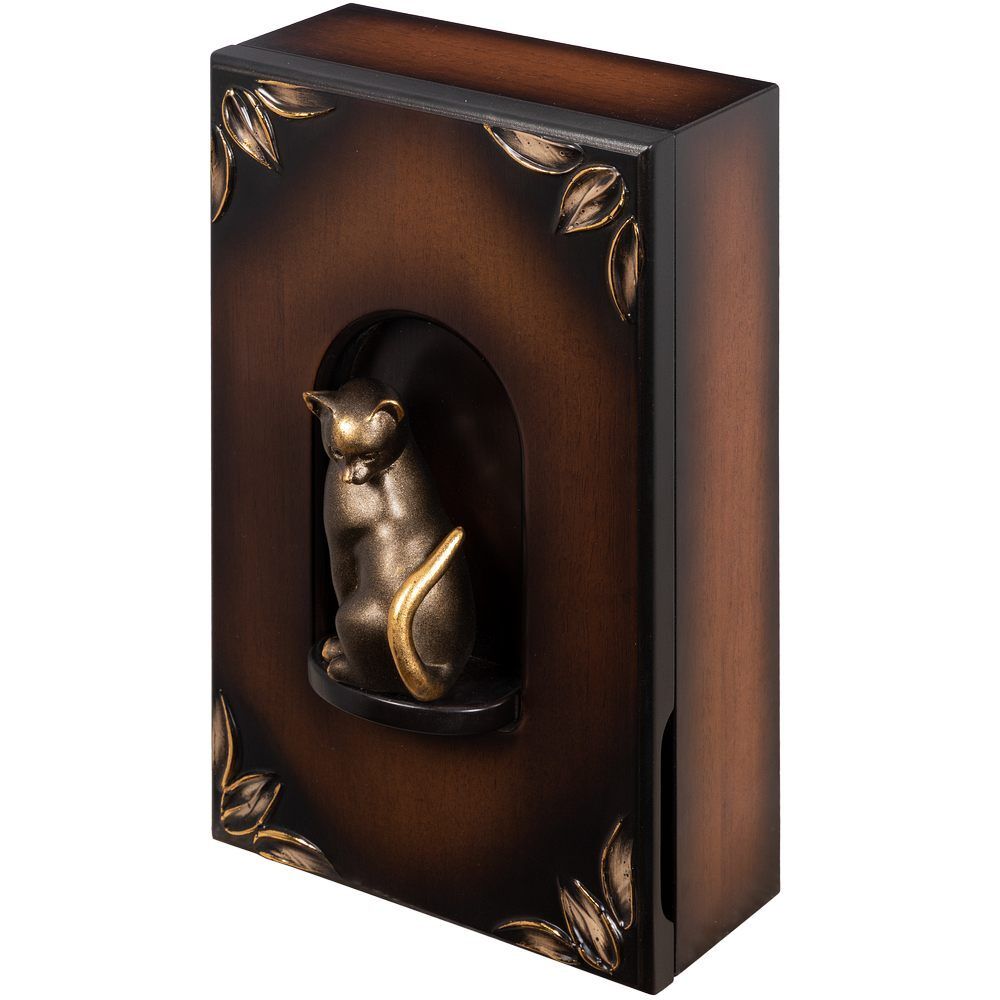 Полка - ключница Кошка Грация Орех Бронза