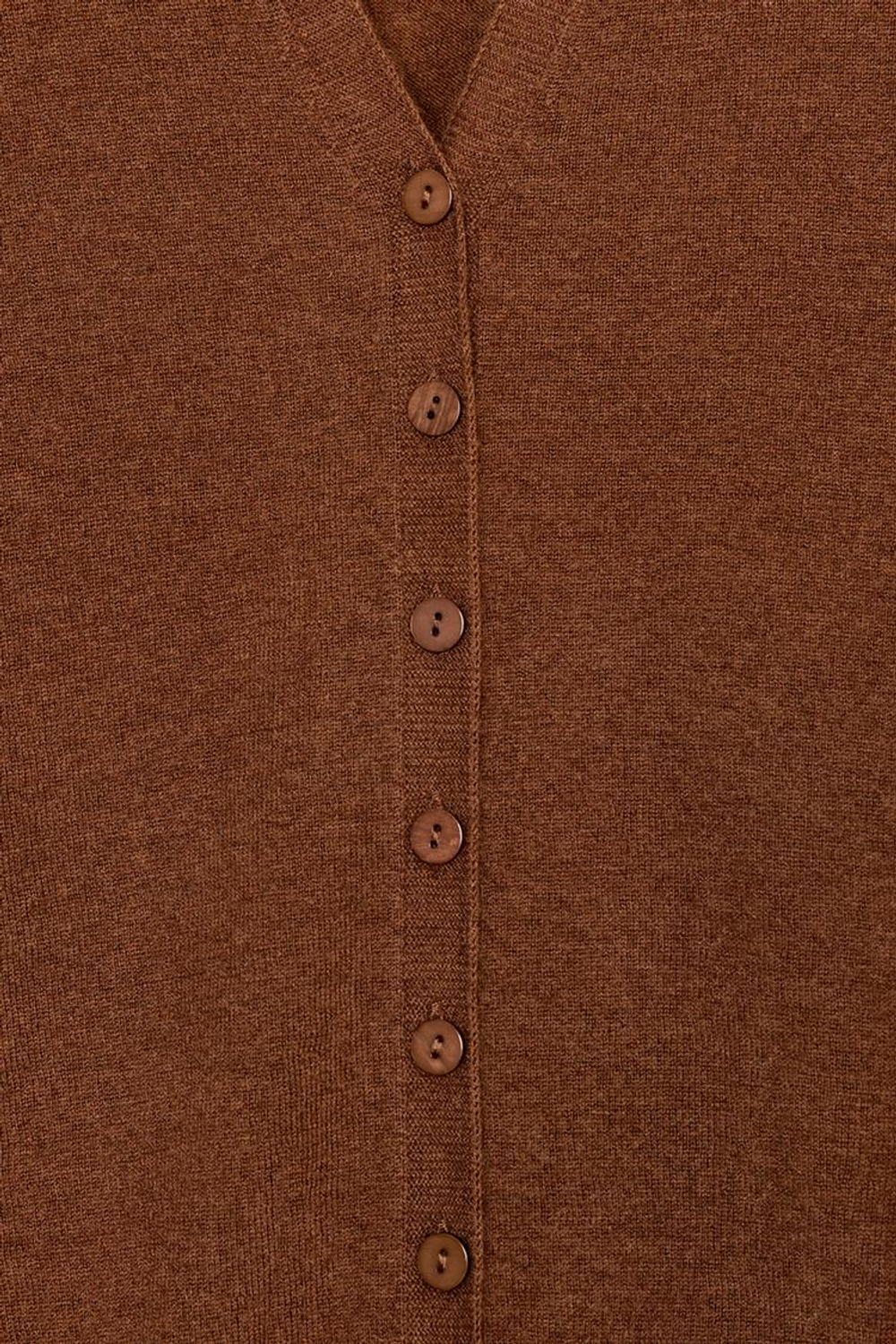 ZARA КАРДИГАН ИЗ 100% СВЕРХМЯГКОЙ ШЕРСТИ, КОРИЧНЕВЫЙ