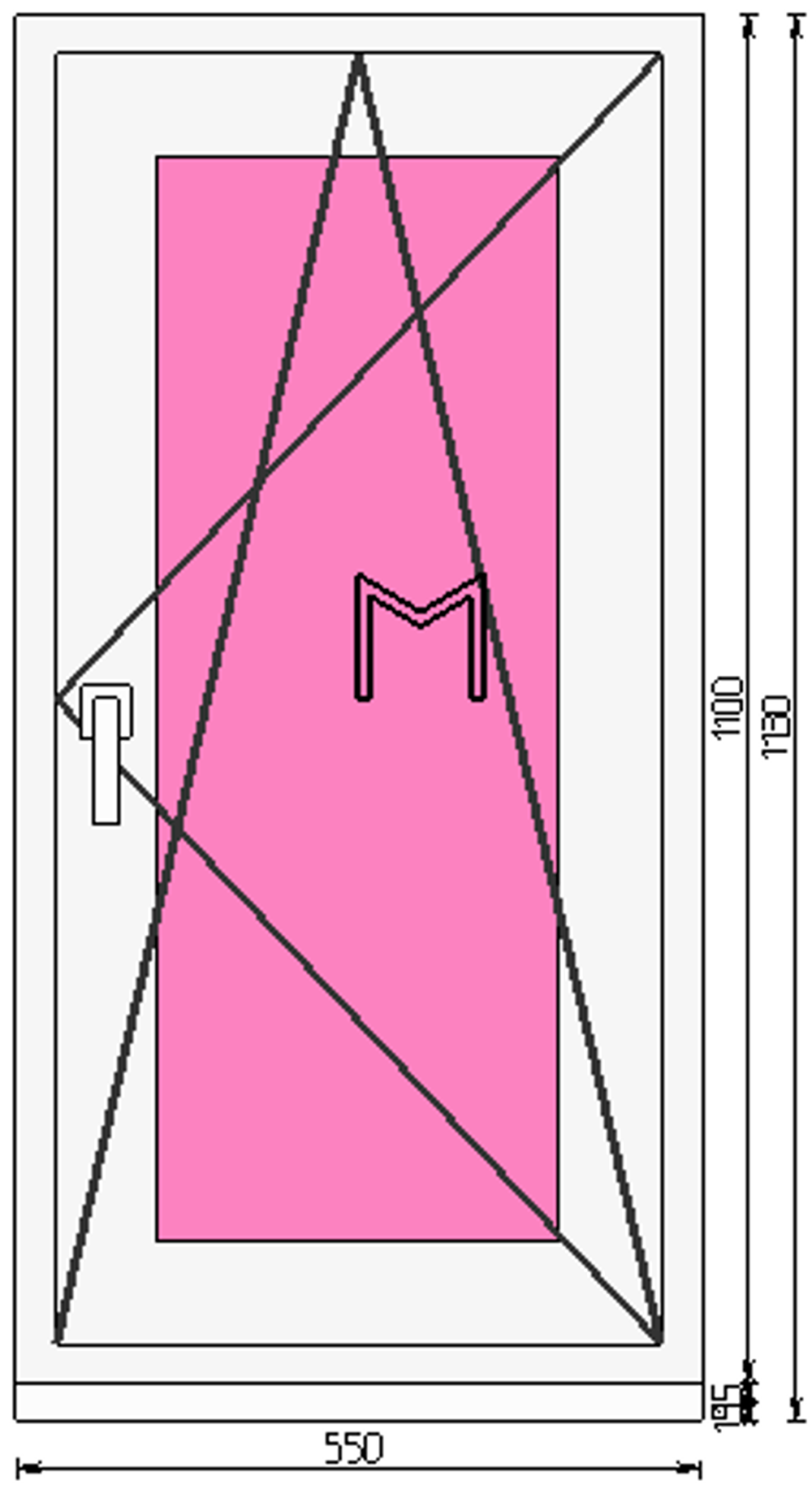 Пластиковое окно 1100 х 550 ТермА Эко + Москитная сетка