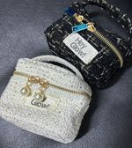 HEY GLOW косметичка твидовая в чёрно-белых тонах (мини)