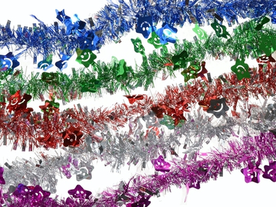 Мишура новогодняя 2м*7см "Звезды" микс цветов