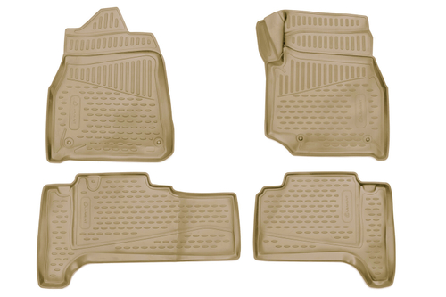 Коврики в салон для TOYOTA Land Cuiser (J100), 1998-2007, правый руль 4WD, дизель, АКПП, 4 шт. (полиуретан, бежевые) арт.ELEMENT3D48139212