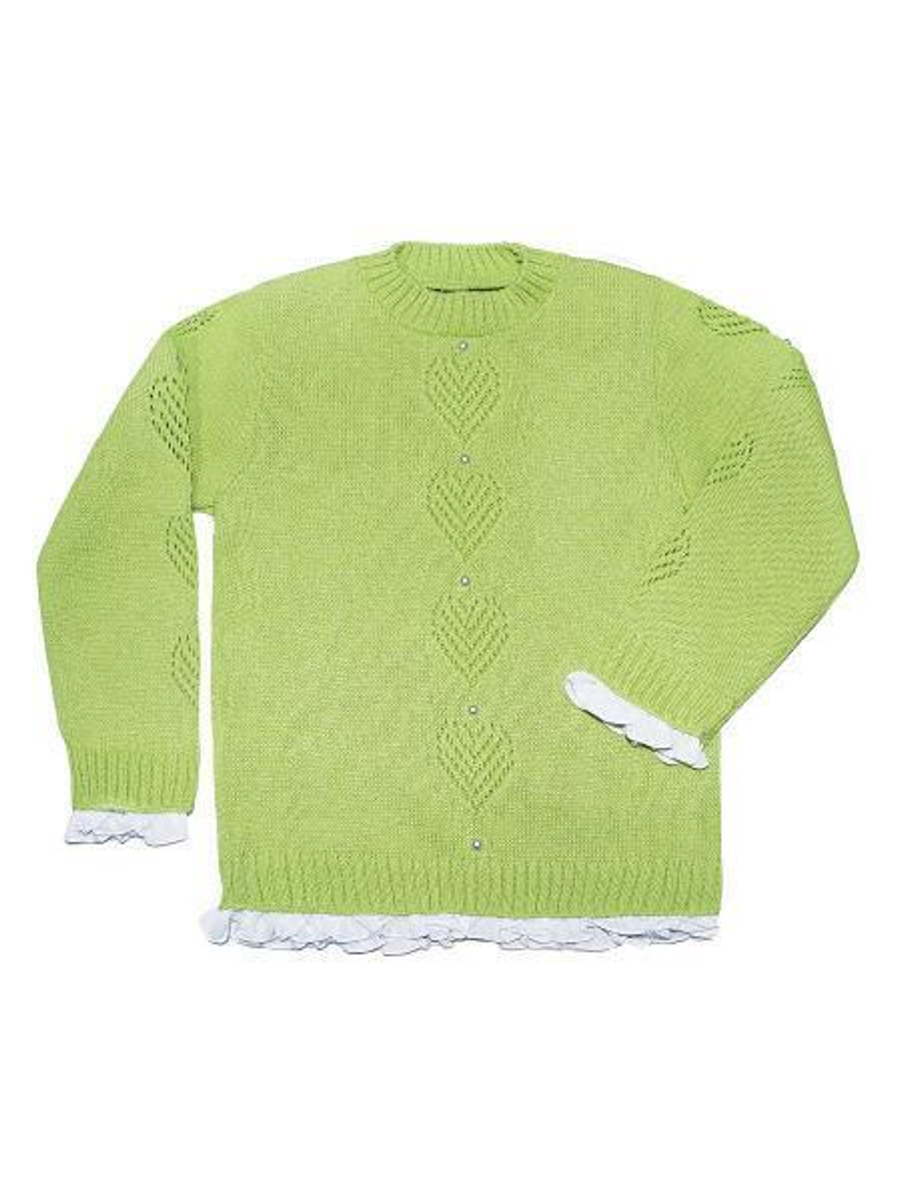 Джемпер "PROVANS" Сердца (116-122, зеленый) 1718