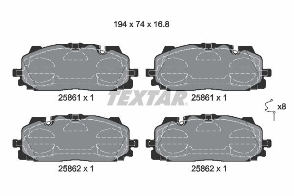 TEXTAR - 2586101-TET - Brake Pad Set, disc brake