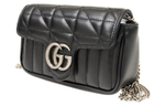 GUCCI GG Marmont Quilted Leather Shoulder Bag, Crossbody Bag Extra Mini Women"s Black