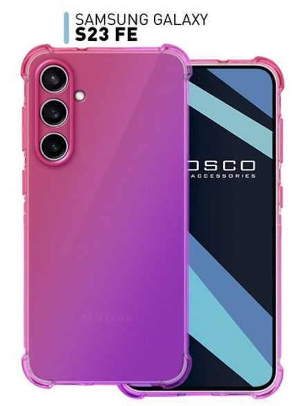 Чехол ROSCO для Samsung Galaxy S23 FE (арт.SS-S23FE-HARD-TPU-PINK-PURPLE )