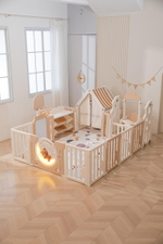 Манеж UNIX Kids DeLuxe House&Storage Camel, 150 x 180 см с игровыми аксессуарами