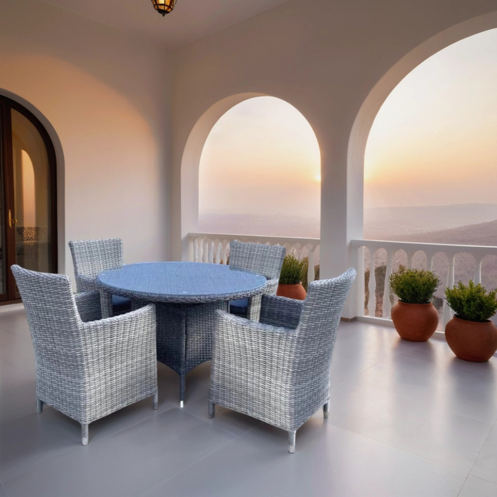 Комплект плетеной мебели AM-395C/T395 Grey (4+1)