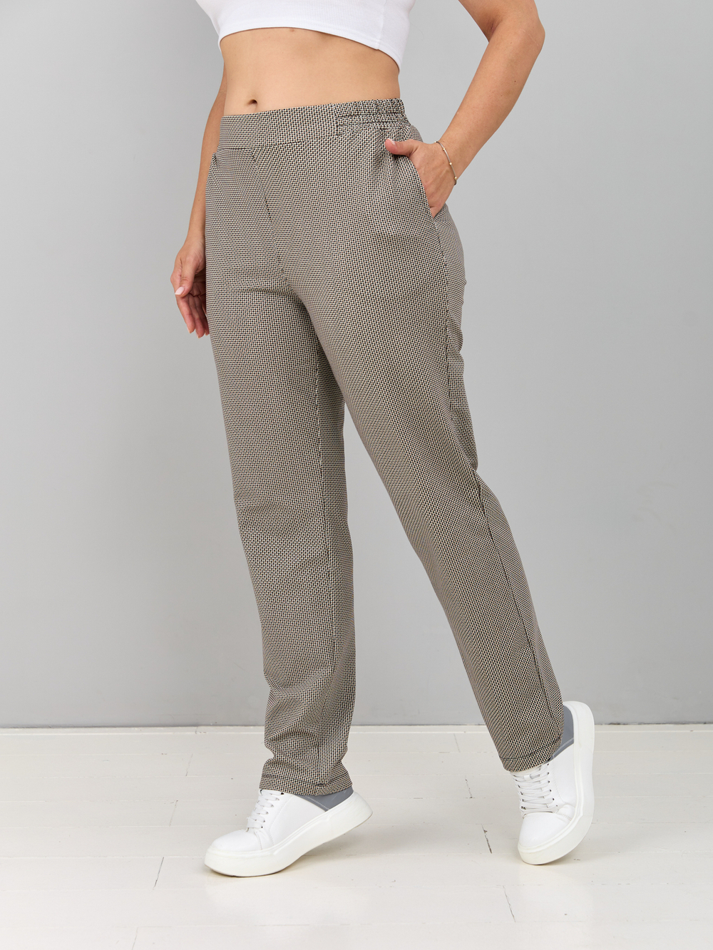 Брюки Б-032/гусинаялапка-коричневая