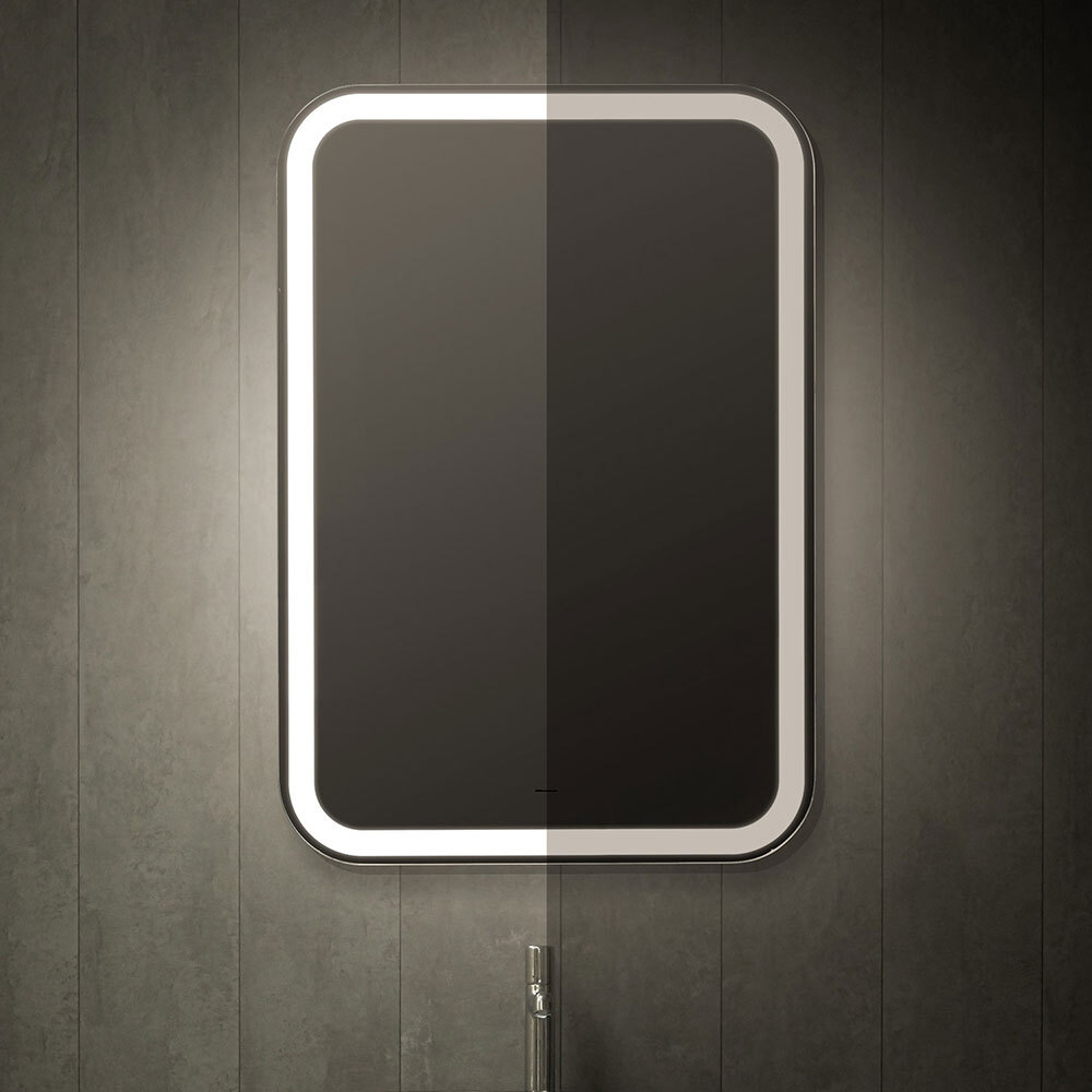 Зеркало с подсветкой Мальва, 55х80 см (бесконтактный сенсор, теплый свет)