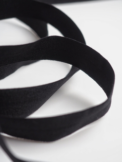 Бейка эластичная черная матовая ширина 15 мм