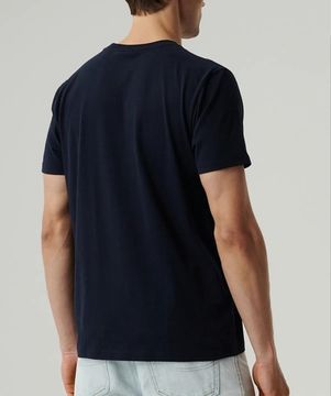 Футболка мужская с коротким рукавом Atlantic NMT-033, хлопок, темно-синий