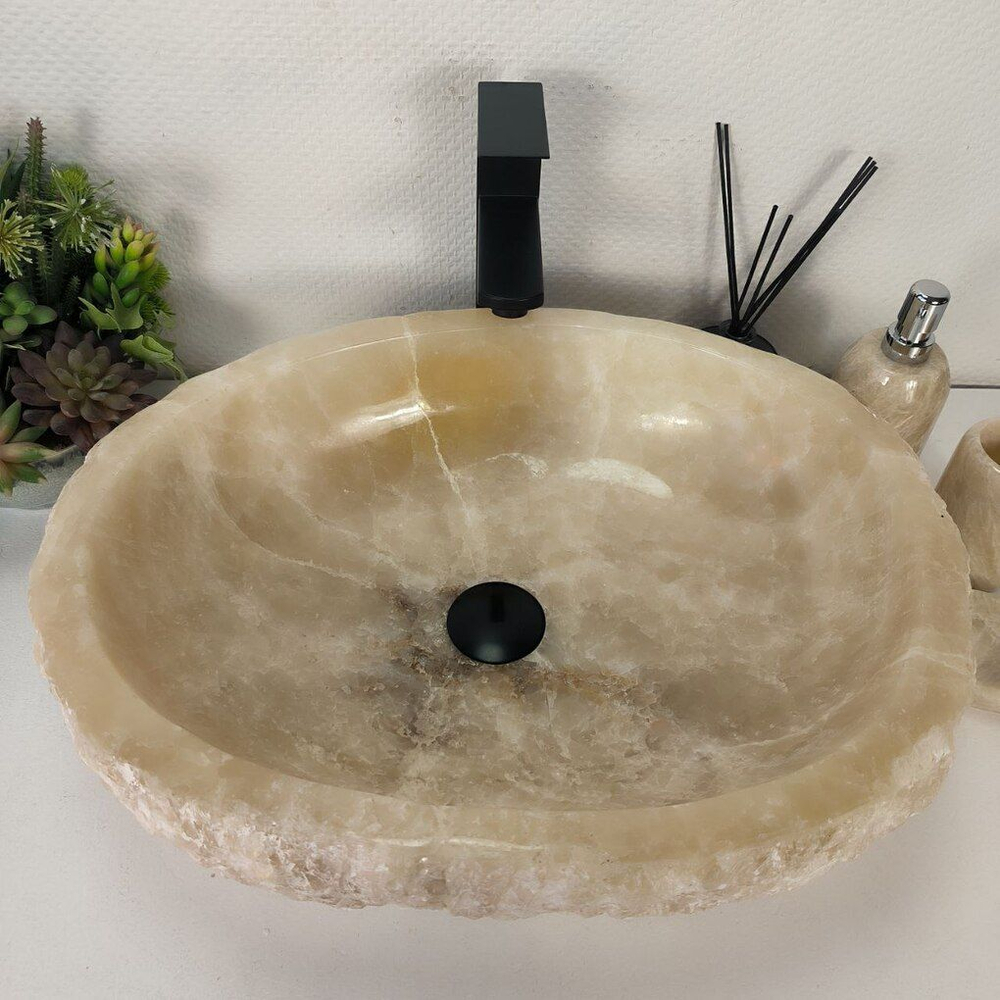 Каменная раковина из оникса Erozy Yellow EO-04288 (53*42*15) 0159 из натурального камня