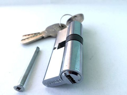 Личинка (Цилиндрический механизм)R600/80mm СР хром (30+10+40 или 35*45) кл./кл. перфокарта "Fuaro"