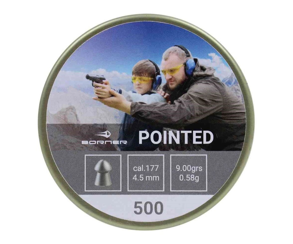 Пуля пневматическая Borner "Pointed",  4,5 (500 шт.) 0,58 гр.