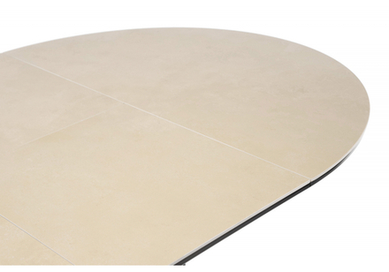 Керамический стол Woodville Стивен 100(140) okara light yellow, черный