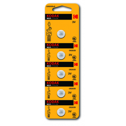 Батарейки Kodak CR2025-5BL MAX Lithium