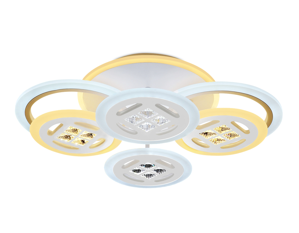 Потолочный светодиодный светильник с пультом FA2951/6 WH белый 4200K/3000K+6400K/6400K+3000K 125W 550*405*150 (ПДУ ИК)