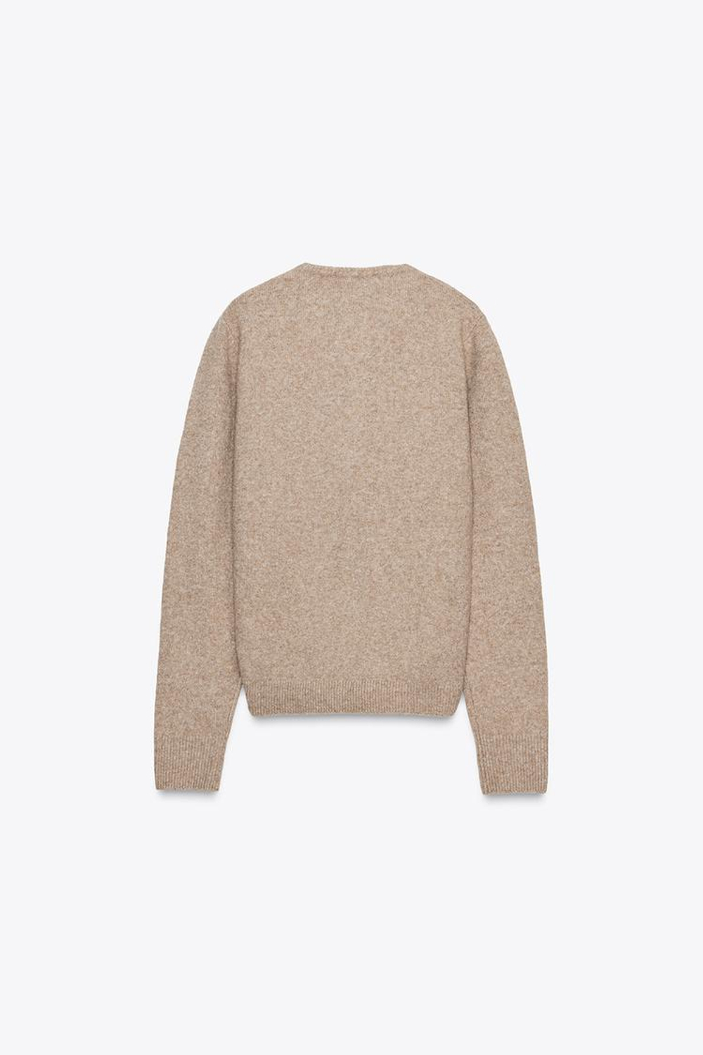 ZARА ВЯЗАНЫЙ КАРДИГАН С УЗЛОМ, СЕРО-КОРИЧНЕВЫЙ МЕЛАНЖ