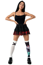 Белые гольфы с пугающим принтом (Цвет: белый)