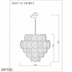 Подвесная люстра iLamp Rivoli 15617-14 CR+MULT