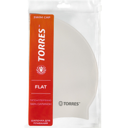 Шапочка для плавания TORRES Flat, SW-12201WT, белый, силикон