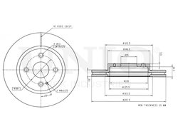 Диск тормозной передний UNIO BRD-20393