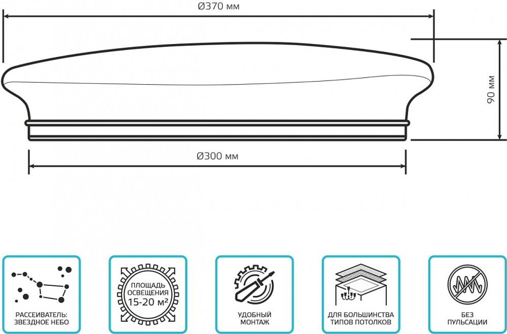 Накладной светильник Gauss Basic Space Stone НПС 995438224