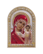 Казанская БМ, икона арочная, пластик белый, эмаль 80х115