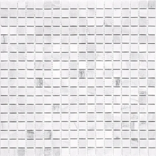 4M088-15T Carrara Мозаика из мрамора 4 мм Natural i-Tilе белый светлый квадрат матовый