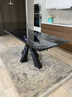 Кухонный раздвижной стол "Спайдер", чёрный мрамор