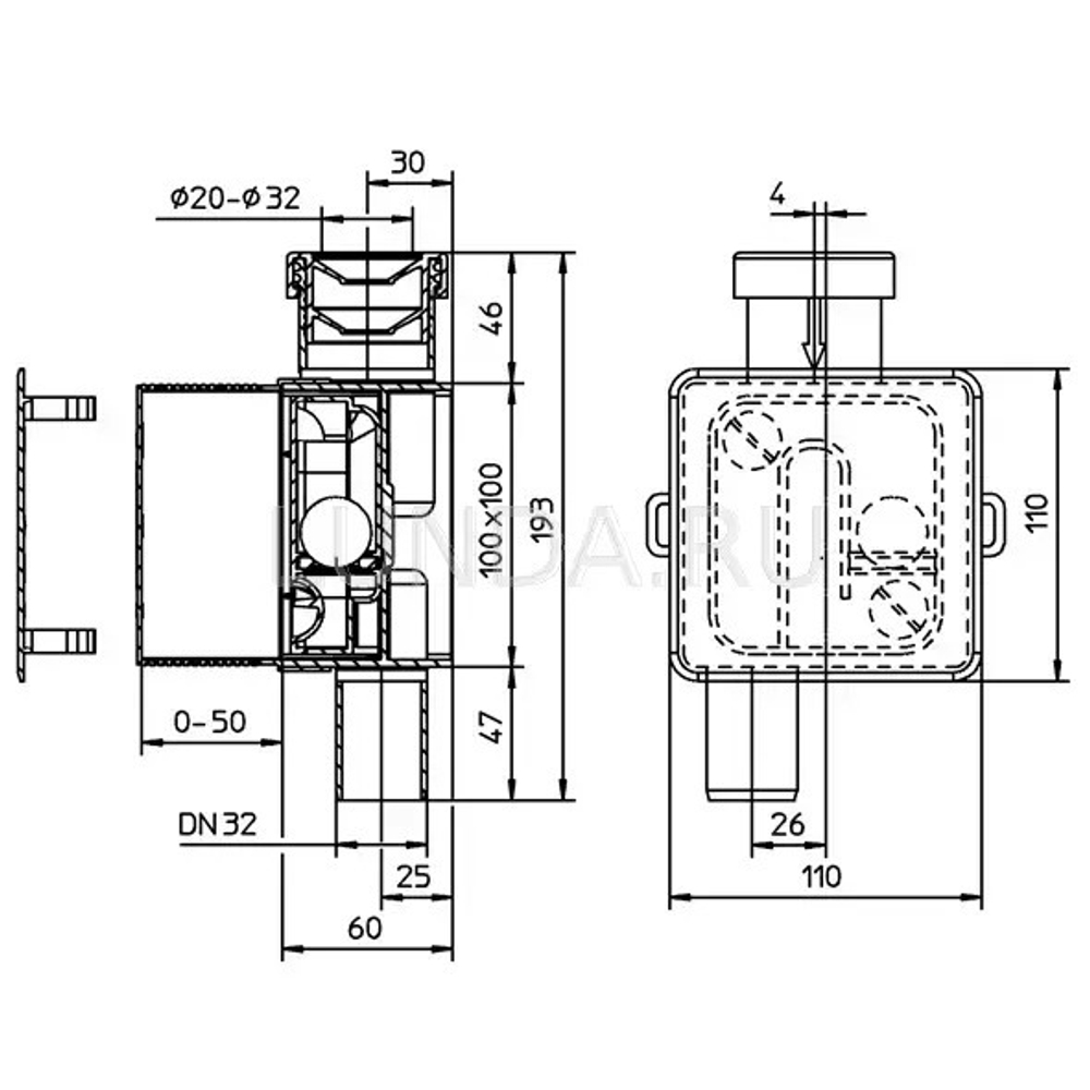 HL 138 сифон для кондиционеров DN32