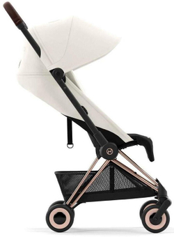 Коляска Cybex Coya Rosegold Frame Cloud G i-Size Lava Grey 2 в 1 Off White с дождевиком и бампером