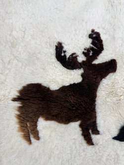 Ковер прямоугольный натуральный мех овчина, 190 х 160 см.