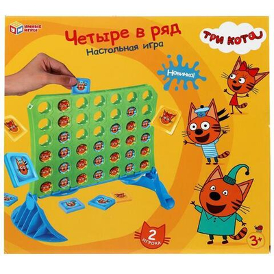 Настольная игра "Четыре в ряд. Три Кота" в коробка ZY175913-R1 (Умные игры)