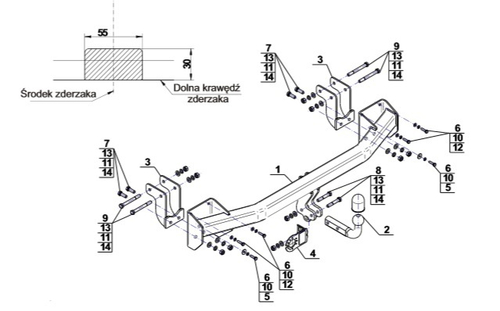 Фаркоп на Mitsubishi Outlander 2012-2019, 2019-2022 (паспорт и сертификат в комплекте)(без электрики) Steinhof.M-356
