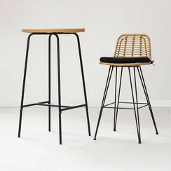 Барный стул Vetle Flat, светлый ротанг