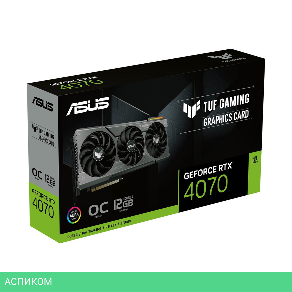 Видеокарта ASUS TUF Gaming GeForce RTX 4070 OC Edition 12GB GDDR6X TUF-RTX4070-O12G-GAMING (90YV0IZ0-M0NA00)
