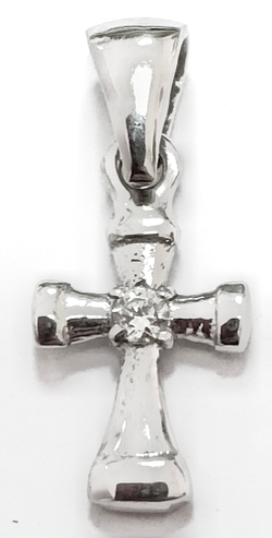 Ювелирный крест из серебра с фианитом