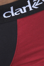 Бордовые хлопковые трусы-боксеры с контрастным гульфиком (Размер: XL) (Цвет: бордовый)