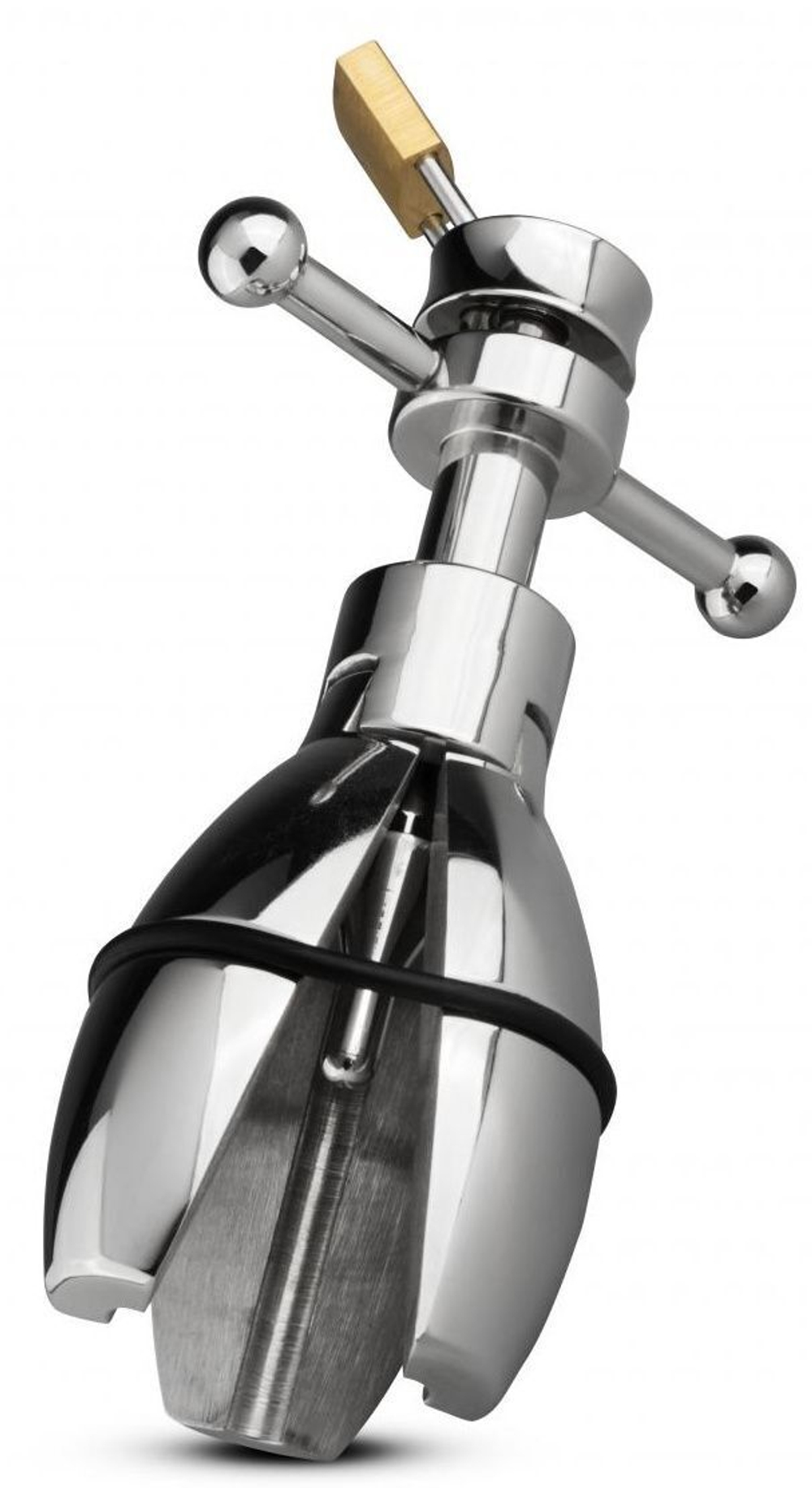 Анальный расширитель Sinner Metal Anal Spreader Butt Plug - 14 см. (Цвет: серебристый)