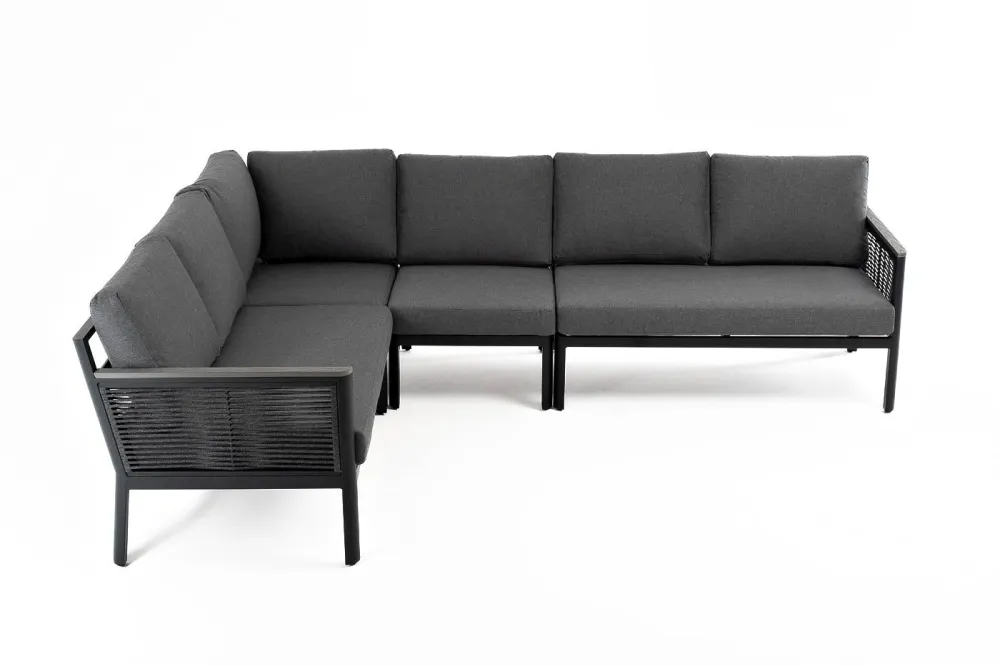 "Париж" угловой модульный диван, каркас из алюминия, цвет серый