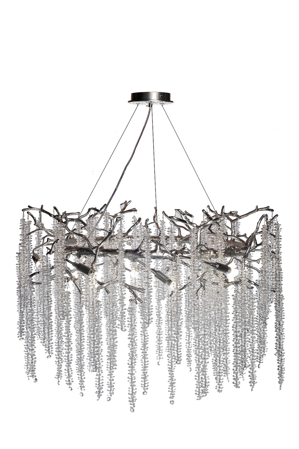 Люстра 80х45см Garda Decor серебряная со стекляными каплями