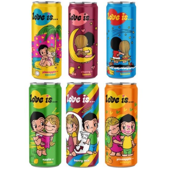 Газированный напиток Love Is Cola Zero со вкусом колы (без сахара), 250 мл (Россия)