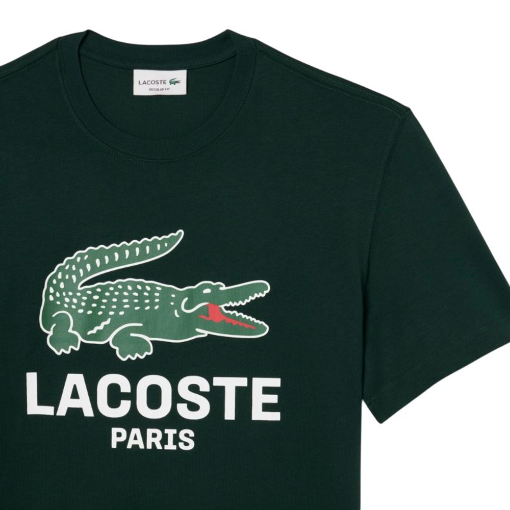 Теннисная футболка Lacoste Printed Cotton - green