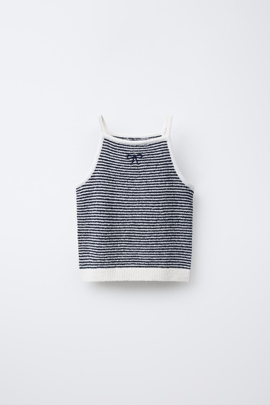 ZARA ТОП ИЗ МАХРОВОЙ ТКАНИ В ПОЛОСКУ, ПОЛОСКИ