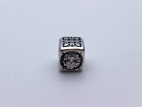 Подвеска из серебра/Частичное чернение/Николай